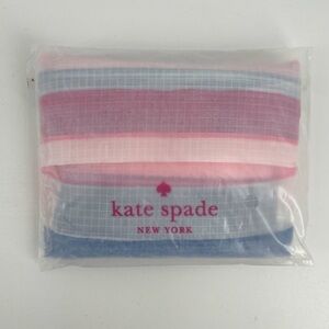 Kate Spade Reusable Tote Bag Blue Pink Stripes New